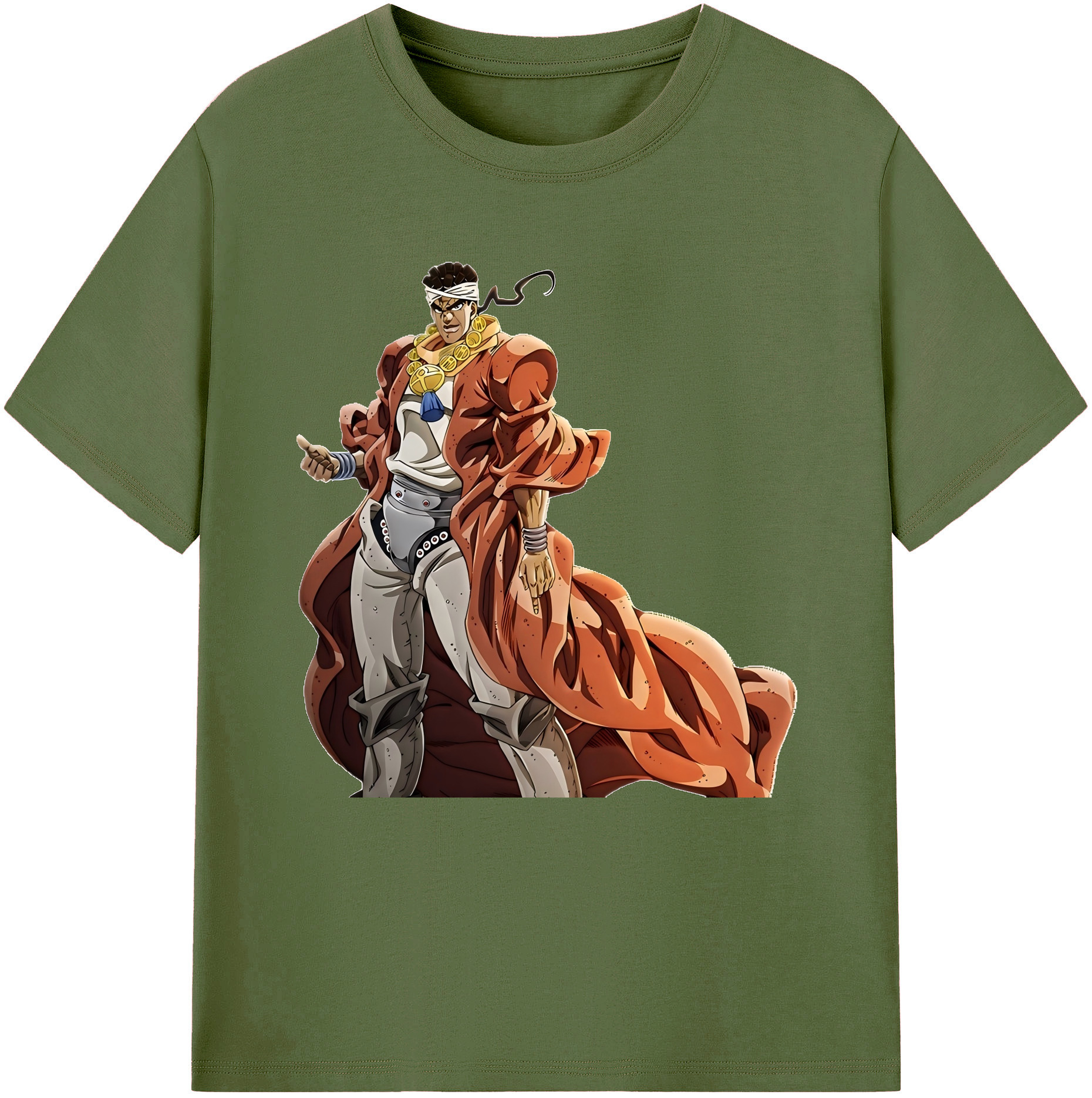 （画像用） ジョジョの奇妙な冒険 ムハンマド?アブドゥル JoJo's Bizarre Adventure Muhammad Avdol 綿100％半袖Tシャツ（フロントプリント）